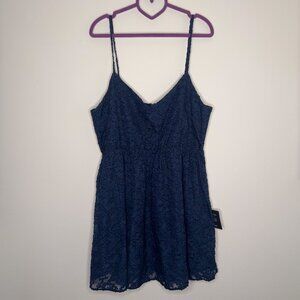 Lulu's Lace Mini Dress Blue XL